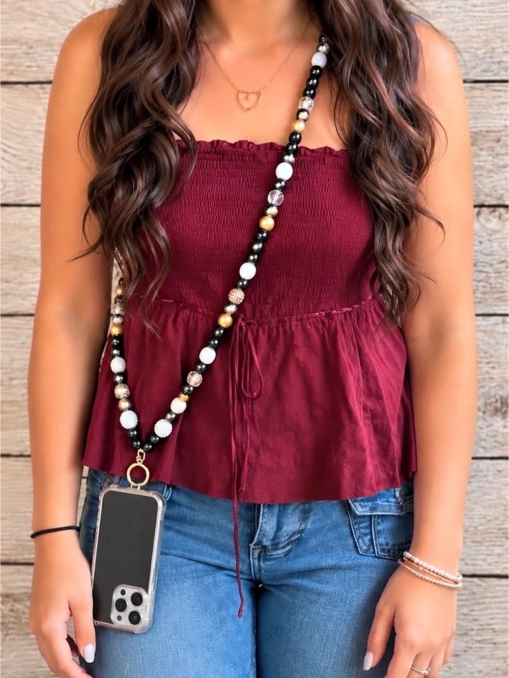 Beaded Crossbody CellPhone Holder